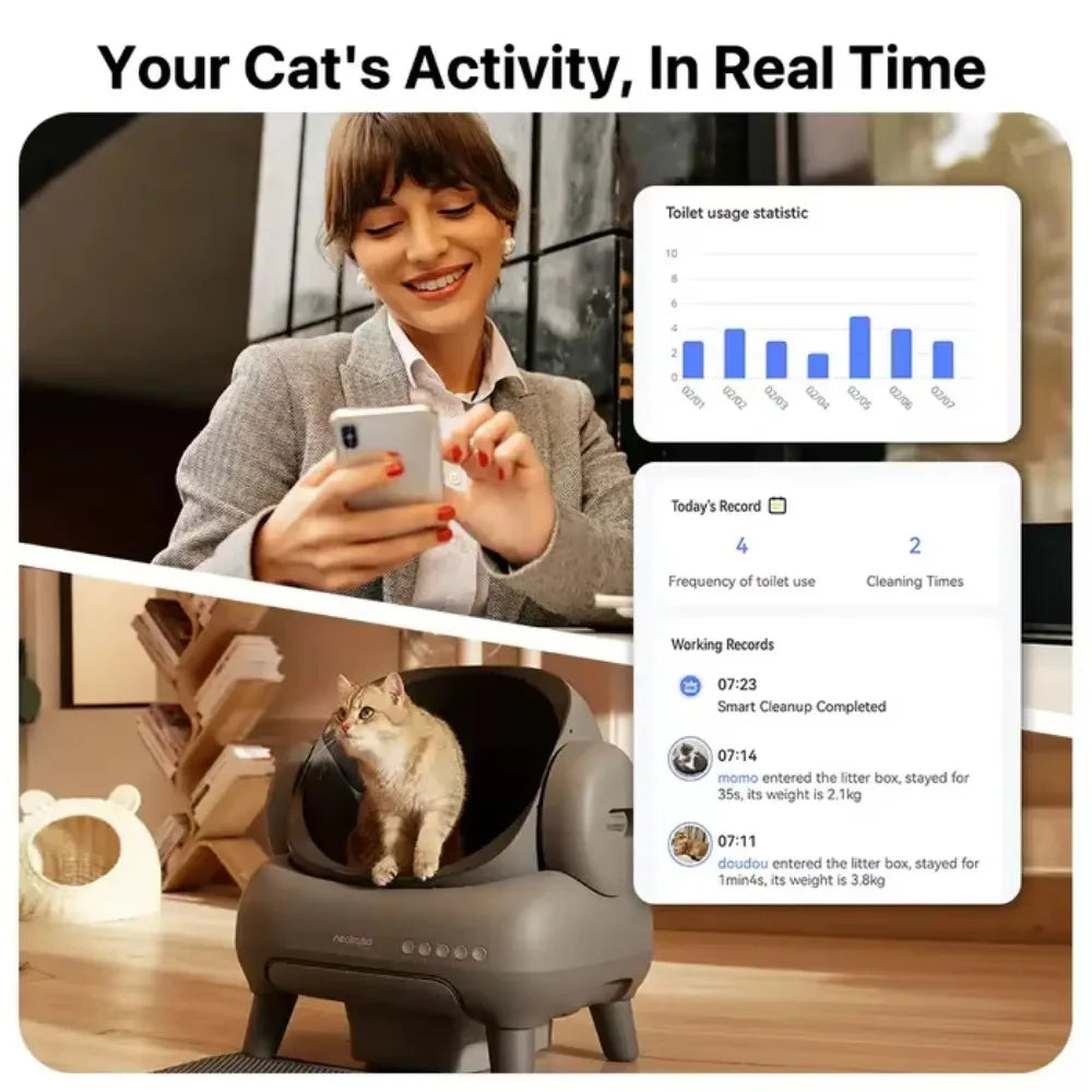 M1 Automatic Smart Cat Litter Box Self Cleaning Electric Open-top Large Cat Tolilet Sandbox