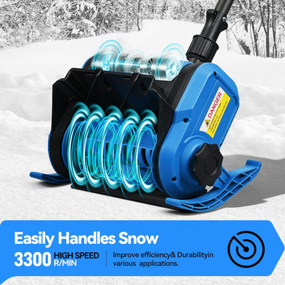 YOFIDRA 12” Cordless Electric Snow Blower – 800W Brushless Motor, Dual 4.0Ah Batteries, 20ft Snow Throw（EU Plug Included）