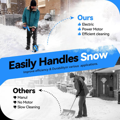YOFIDRA 12” Cordless Electric Snow Blower – 800W Brushless Motor, Dual 4.0Ah Batteries, 20ft Snow Throw（EU Plug Included）