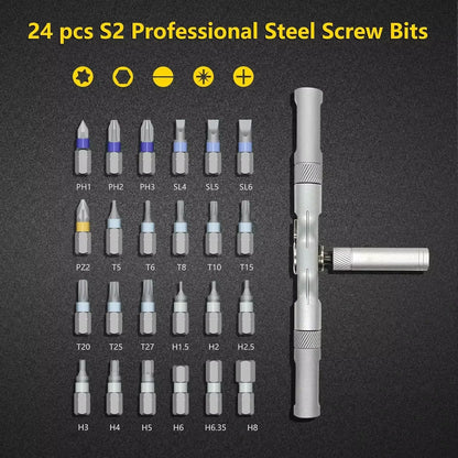 24in1 RS1 Multi-Purpose Ratchet Screwdriver Set 24 in 1 S2 Steel Magnetic Screwdriver Bits Repair Tools