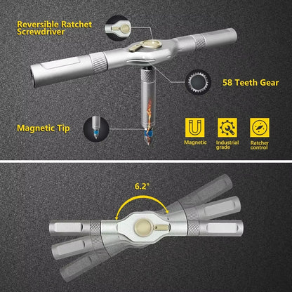 24in1 RS1 Multi-Purpose Ratchet Screwdriver Set 24 in 1 S2 Steel Magnetic Screwdriver Bits Repair Tools